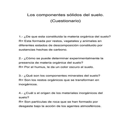 Los componentes sólidos del suelo 