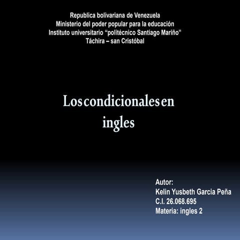 Los condicionales en ingles