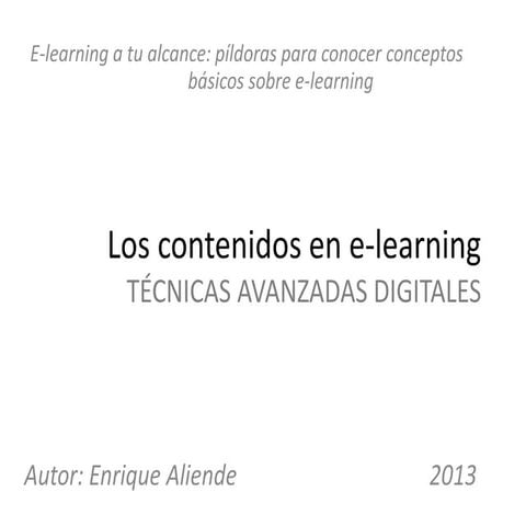 E-learning a tu alcance: Los contenidos en e learning