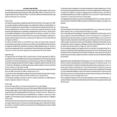 Los cuatro viajes de colón