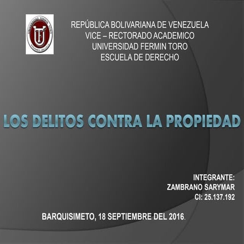 Los delitos contra la propiedad