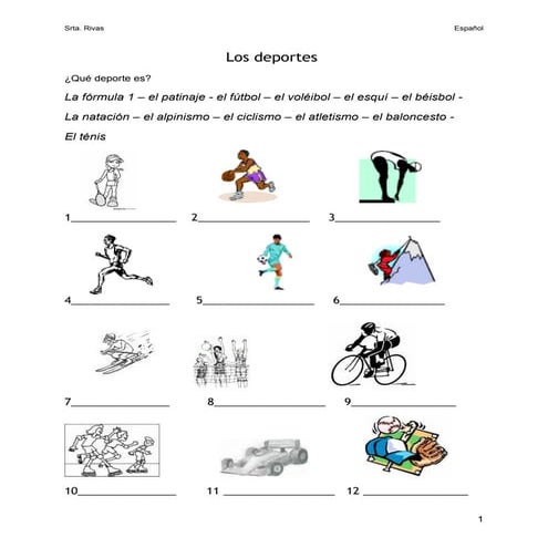 Los deportes - web research