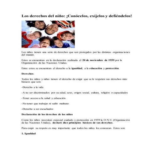 Los derechos del niño