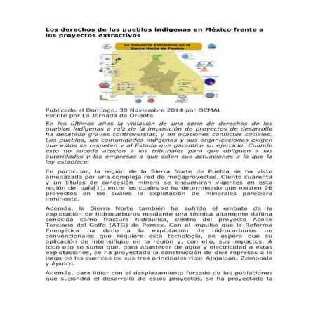 Los derechos de los pueblos indígenas en México frente a los proyectos ...