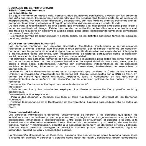 Los derechos humanos septimo grado