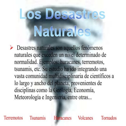Los desastres naturales