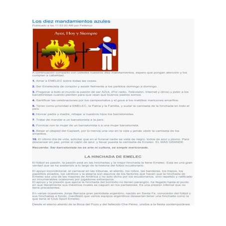 Los diez mandamientos azules