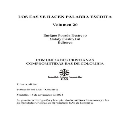 Los EAS se hacen Palabra escrita VOL 20 Editor Enrique Posada