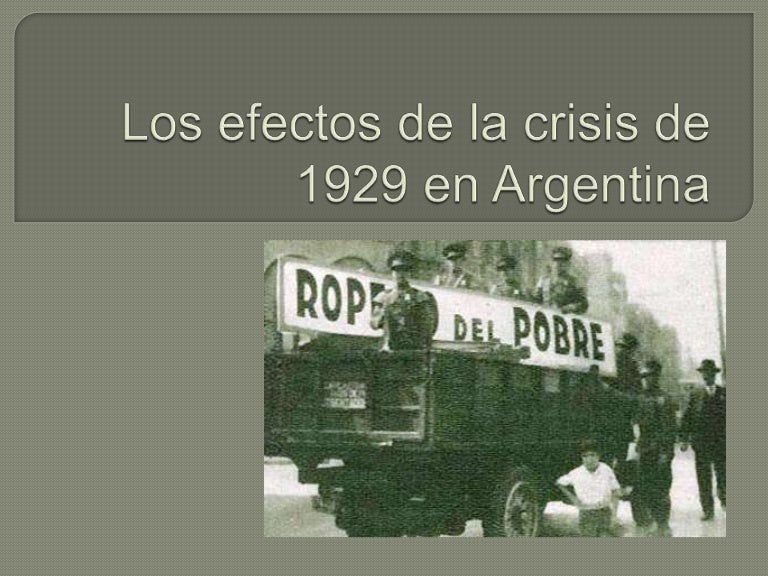 Los efectos de la crisis de 1929 en argentina