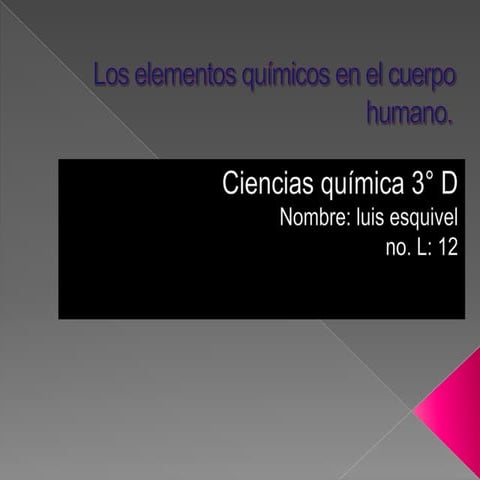 Los elementos químicos en el cuerpo humano | PPTX