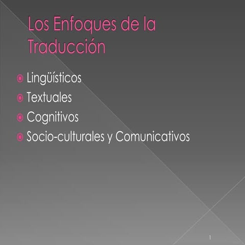 Los enfoques de la traducción