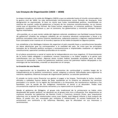 Los ensayos de organización