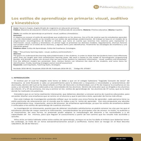 Los estilos de aprendizaje | PDF