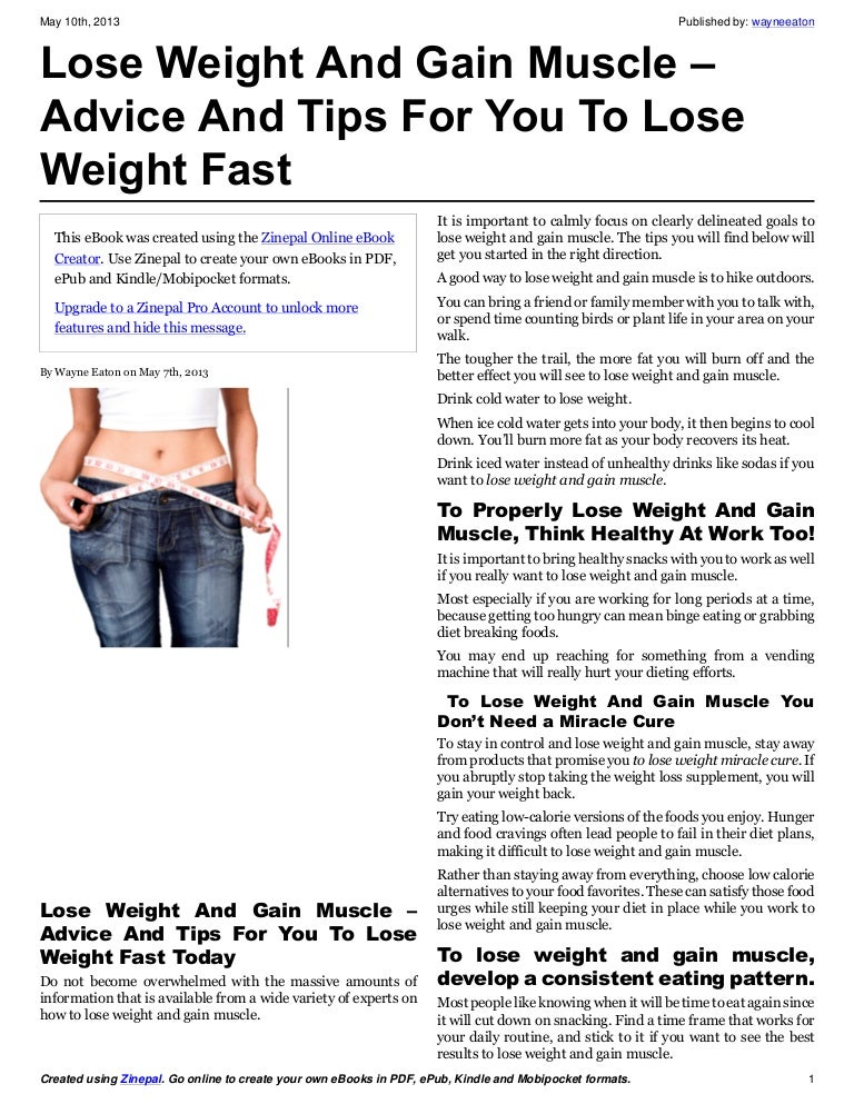 Lose weight and gain muscle – advice and tips for you to lose weight
