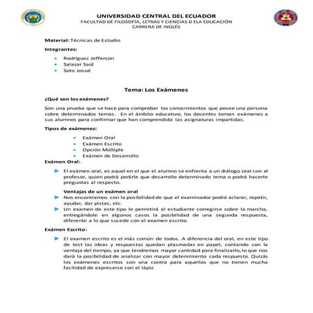 Los examenes