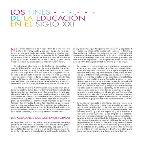 LOS FINES DE LA EDUCACIÓN EN EL SIGLO XXI