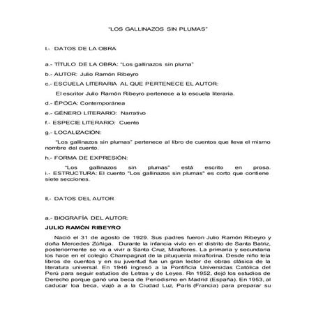 Los gallinazos sin plumas