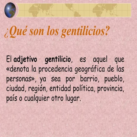 Los gentilicios