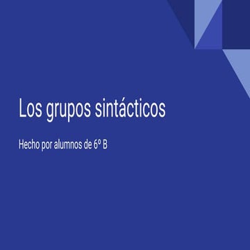 Los grupos sintácticos 2