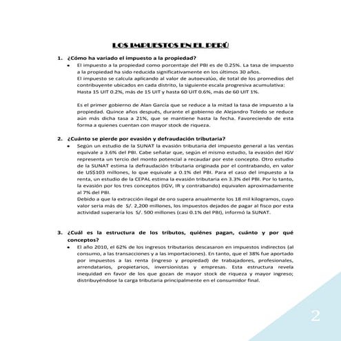Los impuestos en el peru semana 2