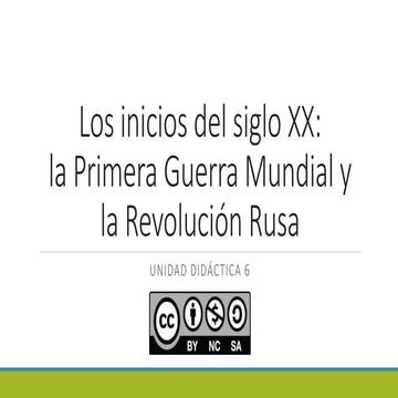 La Primera Guerra Mundial y la Revolución Rusa