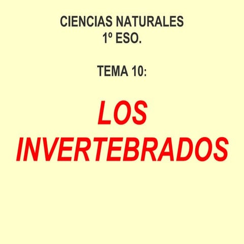 1ºESO: Los Invertebrados