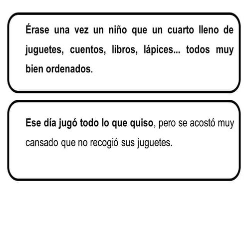 Los juguetes ordenados. cuento