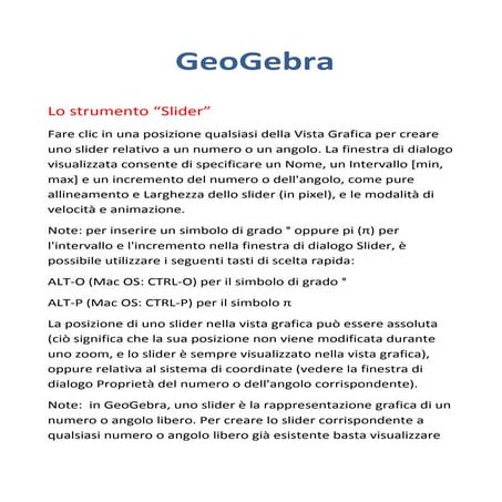 Lo slider (geo gebra)