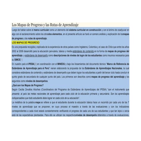 Los mapas de progreso y las rutas de aprendizaje