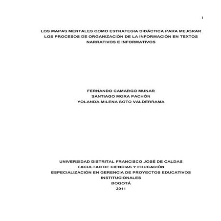 Los mapas mentales como estrategia didáctica para mejorar los procesos de org...