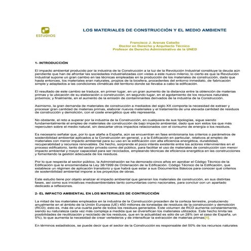 Los materiales de construcción y el medio ambiente normas