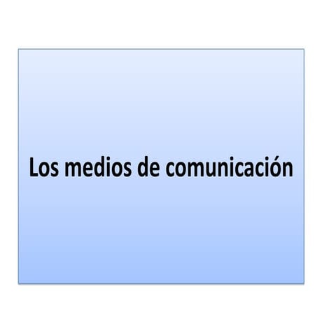 Vocabulario - Medios de comunicación | PPSX