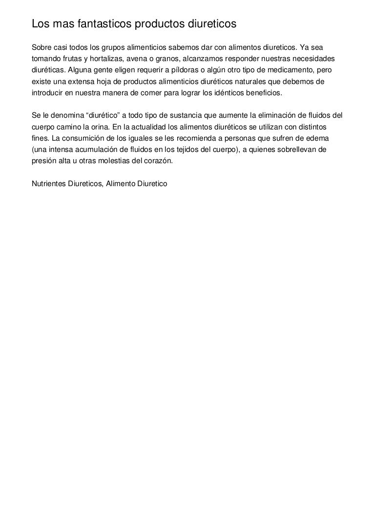 que productos son diureticos