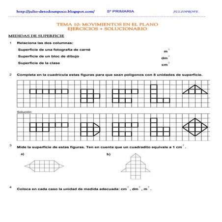 Los movimientos en el plano Ejercicios + Solucionarios