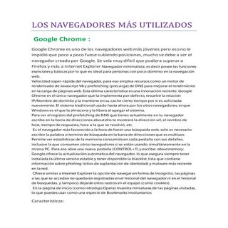 Los navegadores más utilizados