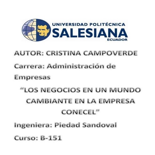 Los negocios en un mundo cambiamte empresa conecel