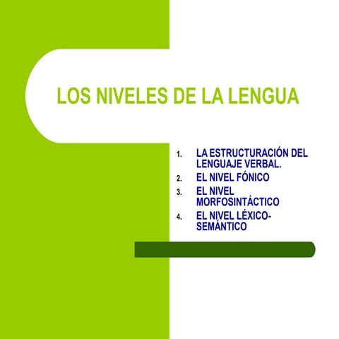 Los niveles de la lengua