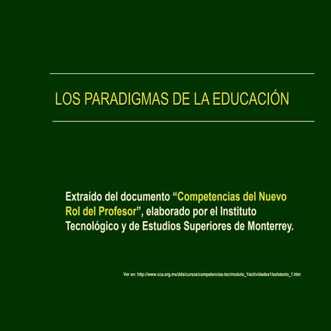 Los paradgimas de la educación