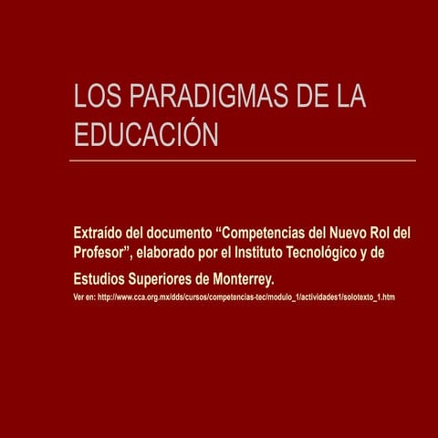 Los paradigmas de la educacion