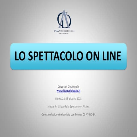 Master diritto dello spettacolo, Roma 22.06.18 Altalex