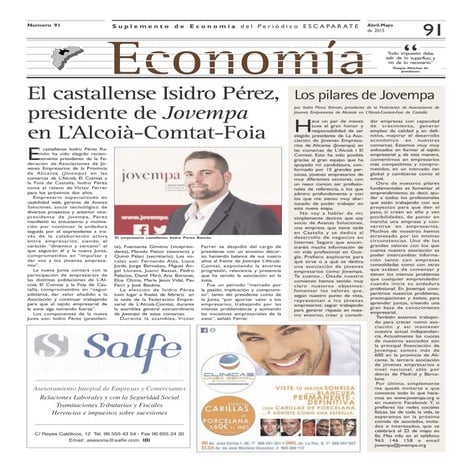 Los pilares de Jovempa, federeción de jóvenes empresarios de Alicante.  Artíc...