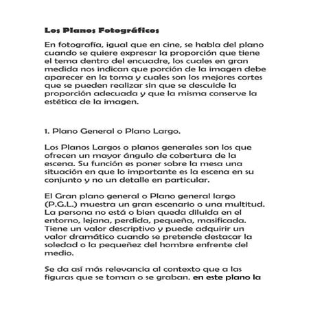 Los planos fotográficos
