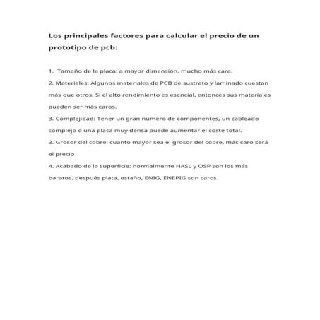 Los principales factores para calcular el precio de un prototipo de pcb.doc