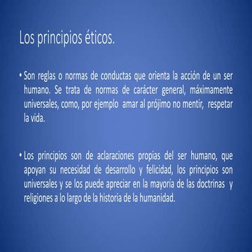 Los principios eticos
