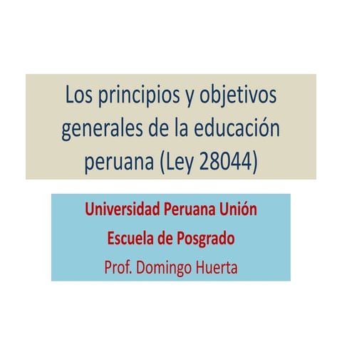 Los principios de la educacion