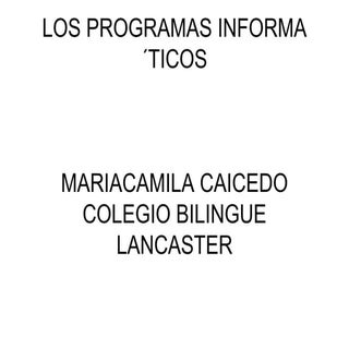 Los programas informaticos. mariaca...