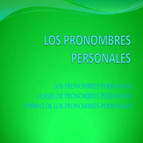 Los pronombres personales