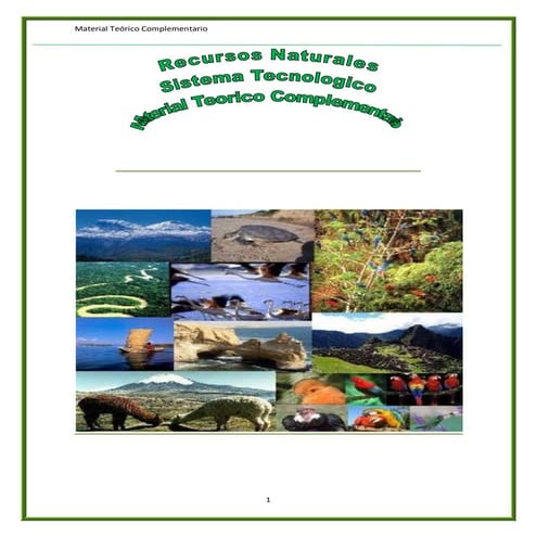 Los recursos naturales. material complementario