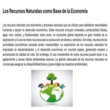 Los Recursos Naturales como Base de la Economía