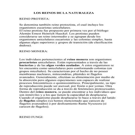 Los Reinos de la naturaleza | PPTX